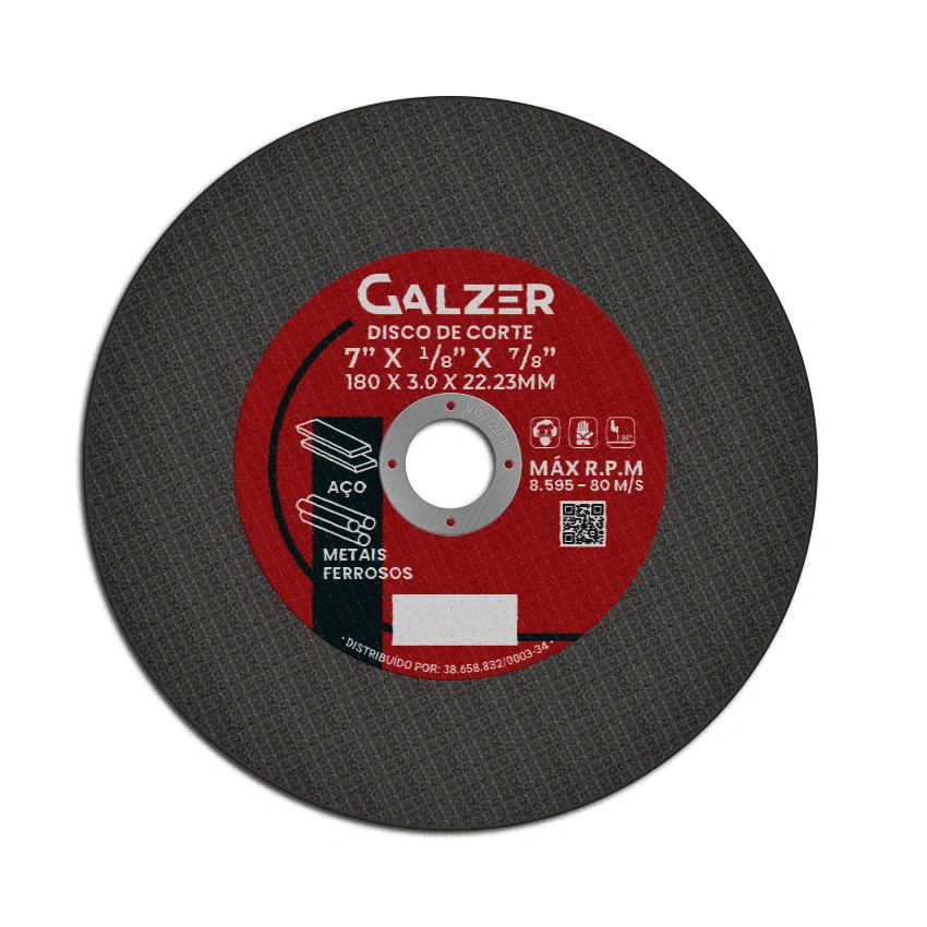 Disco de Corte para Aço e Metais Ferrosos 7"