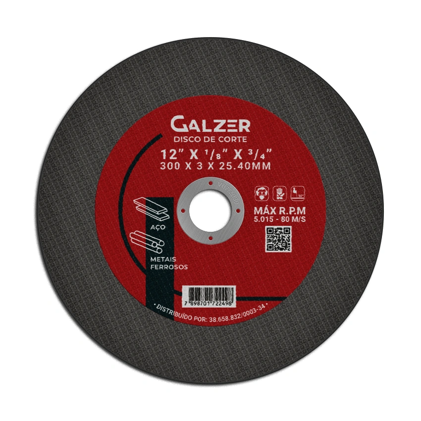 Disco de Corte para Aço e Metais Ferrosos 12" 25.40mm