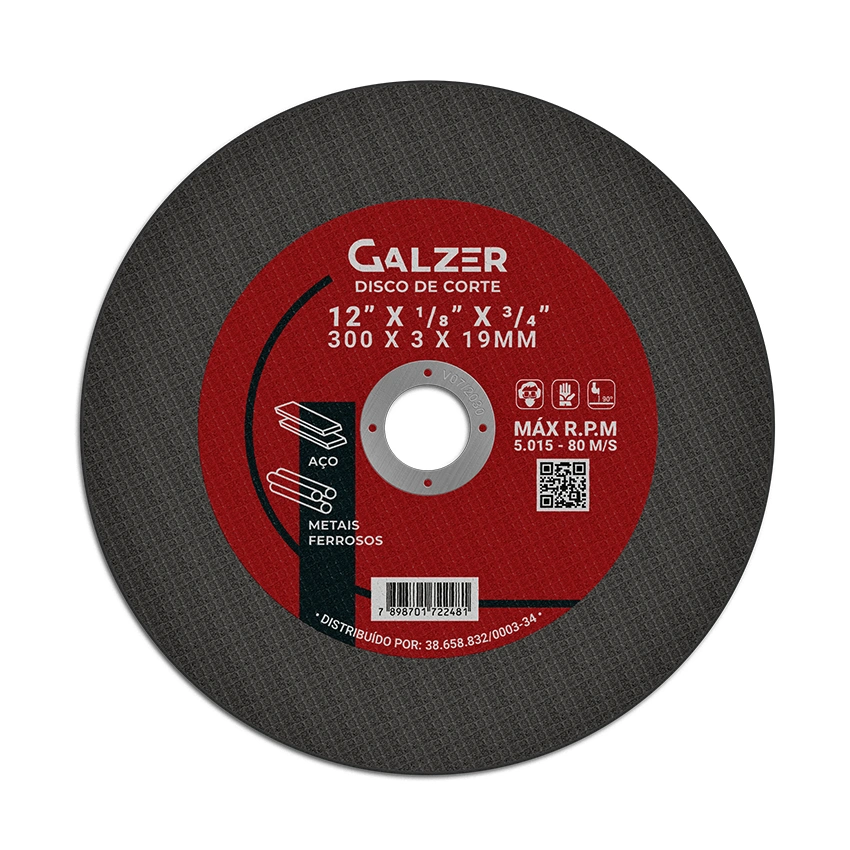 Disco de Corte para Aço e Metais Ferrosos 12" 19mm